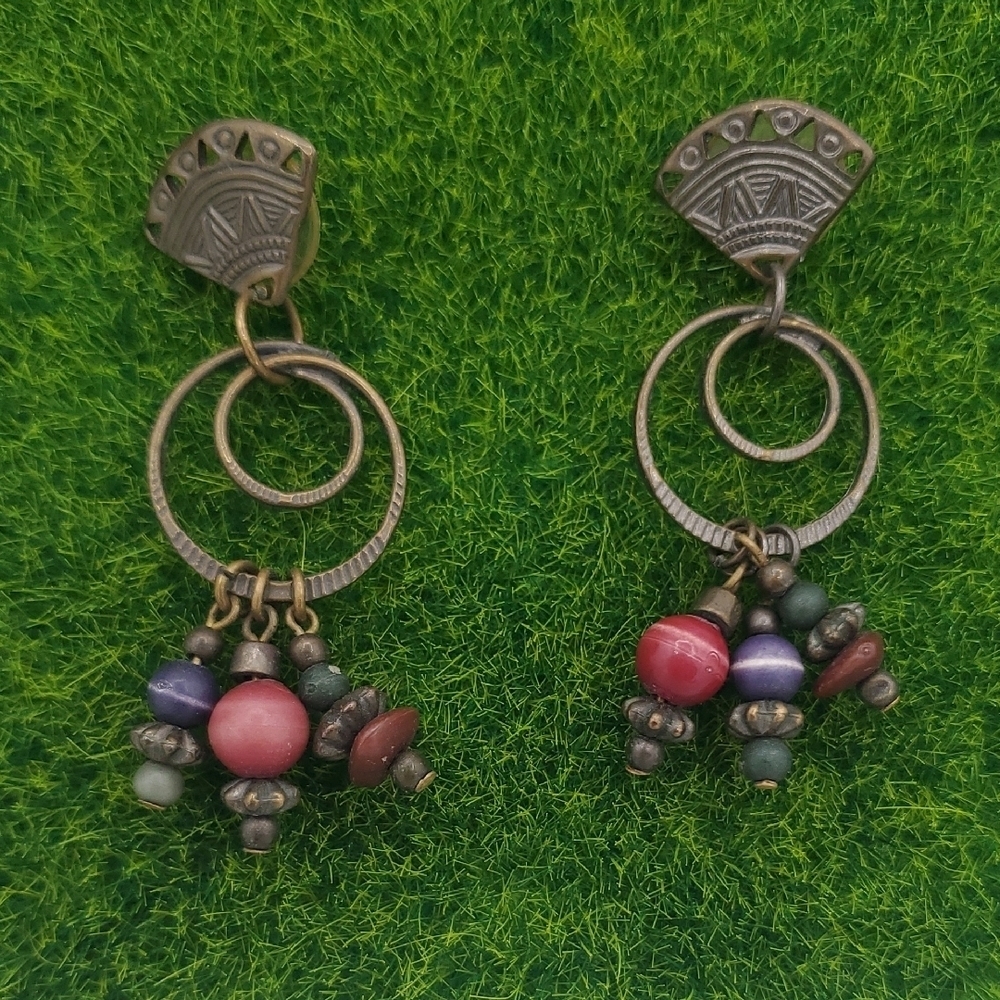 Vintage Boho Drop Earrings Doorknocker E1013